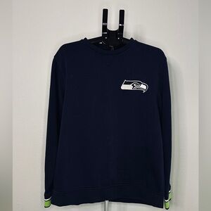 Men's Seattle Seahawks Majestic Crewneck Sweatshirt XL NFL Fleece‎ REI Blue